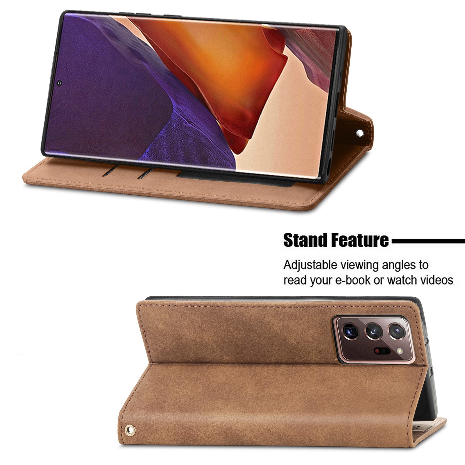 For Samsung Galaxy Note20 Ultra 5G / Note20 Ultra Skin-touch Retro PU Leather Phone Case Magnetic Auto Closing Stand Anti-scratch Phone Cover with Card Holder For Samsung Galaxy Note20 Ultra 5G / Note20 Ultra Skin-touch Retro PU Leather Phone Case Magnetic Auto Closing Stand Anti-scratch Phone Cover with Card Holder